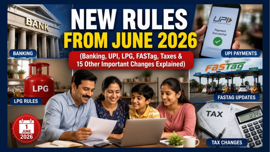 New Rules From June 2026: Banking, UPI, LPG, FASTag, Taxes & 15 Other Important Changes Explained