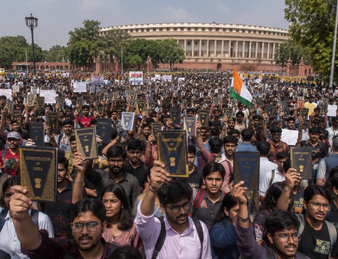 Cockroach Janta Party's 'Chalo Sansad' March: Thousands Gather for Protest, Delhi Police Resort to Lathi Charge