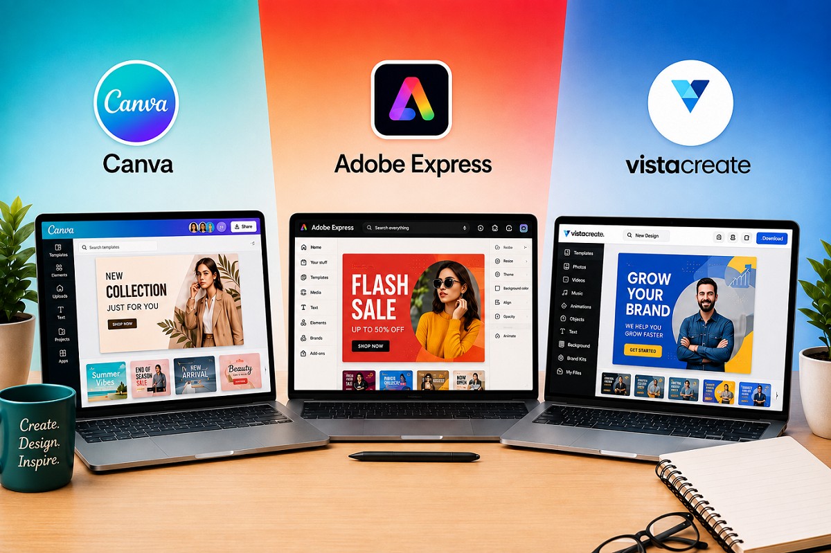 Canva vs Adobe Express vs VistaCreate: Which Design Tool Is Best for Social Media?
