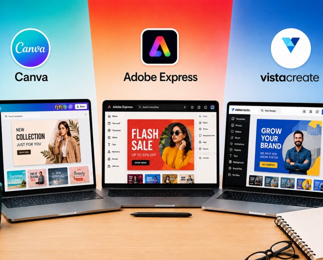 Canva vs Adobe Express vs VistaCreate: Which Design Tool Is Best for Social Media?